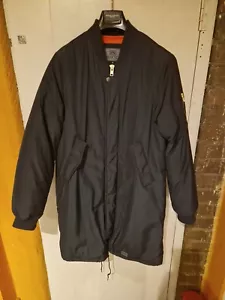 Brixtol Mens Long Knee Length Bomber Jacket - Picture 1 of 11
