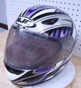 Used HJC Fuse CL-14 Motorcycle Helmet Blue/White Size Small Full Face DOT Visor - Picture 1 of 11