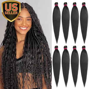 Black Pre-Stretched Professional Braiding Perm Yaki Hair 20 Inch 8 Packs Lot Hot - Picture 1 of 6