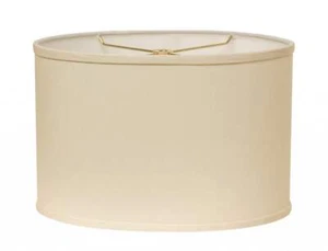 14" Ivory Throwback Oval No Slub Lampshade - Picture 1 of 1