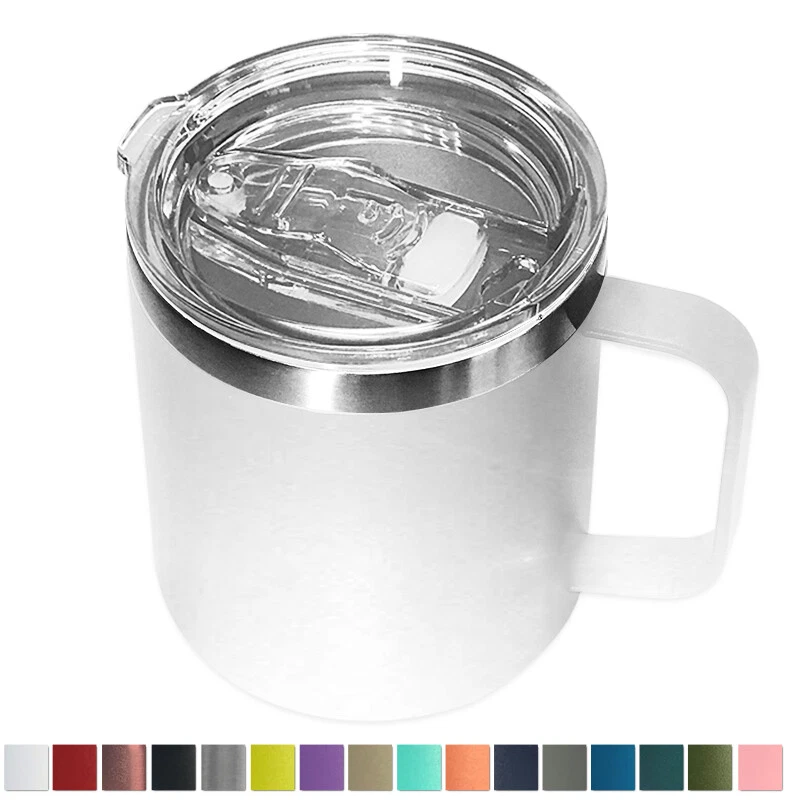 14oz Coffee Mug Slider Lid Stainless Steel Vacuum Double Wall Insulation Tumbler - Image 1 of 4