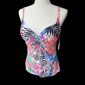 Tankini Island Escape Swim para mujer talla 10 GRANDE con aros vacaciones nuevo con etiquetas - Imagen 1 de 8