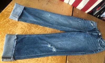 FLYING MONKEY Womens 27 Sensible HighRise Ankle Distressed Straight Cuffed Jeans - Image 1 of 4