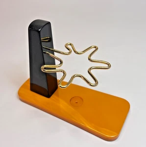 Antique Art Deco Butterscotch Amber Jet Black Bakelite Knife Holder 110gr - Picture 1 of 9