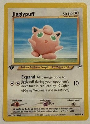 Pokemon Jigglypuff Neo Destiny 1st Edition Uncommon Card 44/105 NM - Image 1 of 4