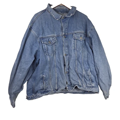 Vintage Port Authority Denim Jacket Size XXXL 4XL Blue 100% Cotton Big & Tall - Image 1 of 4