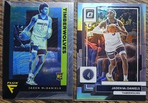 Jaden McDaniels Rookie Timberwolves Donruss Optic Silver Prizm SP NBA Lot (2) - Picture 1 of 2
