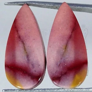 12.60Cts 100% Natural Polygram Jasper Pair Pear Cabochon Gemstone 10X22X3MM - Picture 1 of 4