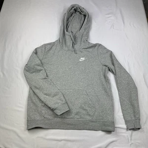 Nike Hoodie Womens Medium Grey Fleece Pullover Jumper - Picture 1 of 9