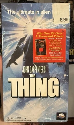 The Thing John Carpenter VHS Sealed Watermark Shrink Wrap MCA 1996 NOS - Image 1 of 4