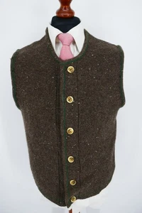 Distler Trachten Weste Gilet Gr.52 100% Schurwolle Bronze Braun White Label - Bild 1 von 8