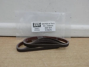 SAIT 10mm x 330mm 80g heavy duty sanding belts milwaukee makita metabo x 10 - Picture 1 of 1