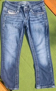 Maurice's Premium Capri Womens Junior Jeans Size 1/12 Reg Dark Wash Vtg Nice! - Picture 1 of 6