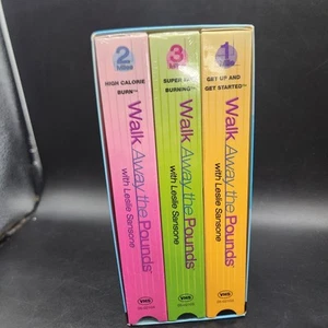 Walk Away the Pounds VHS 3 Tape Box Set Leslie Sansone 1 Open 2 Sealed - Picture 1 of 5