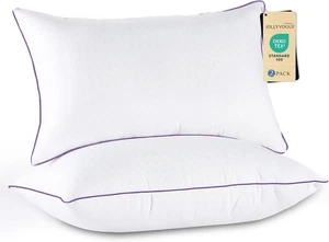 JOLLYVOGUE Kissen King Size 2er Set, waschbar King, weiß & lila  - Bild 1 von 8
