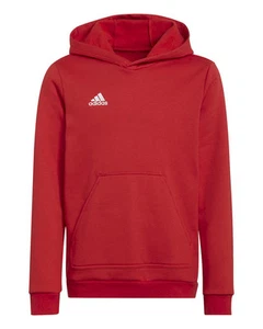 Felpa Cappuccio Hoodie Ragazzi Unisex Adidas Entrada 22 Hoodie Rosso con tasch - Foto 1 di 12
