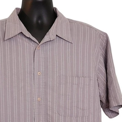 Eighty Eight Striped Button Up Short Sleeve Casual Shirt, Men's Large - Image 1 of 4