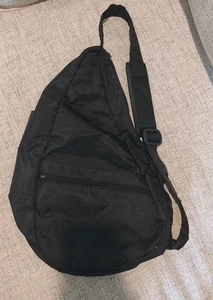 AMERIBAG Healthy Back Bag Crossbody Sling Backpack Black Nylon Crossbody *READ* - Picture 1 of 11