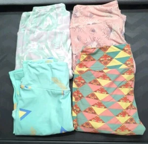LuLaRoe 4 Pair Multicolored One Size Leggings -Excellent Condition Fit Sz 2-10 - Picture 1 of 2