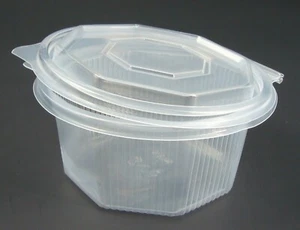 300 Salatschalen, Klappschalen, Haushaltsbox PP achteckig mit Deckel 750ml - Bild 1 von 1
