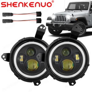 9" Brackets + Halo LED Headlights Kit for Jeep Wrangler JL JLU Gladiator 2018-21 - Bild 1 von 20