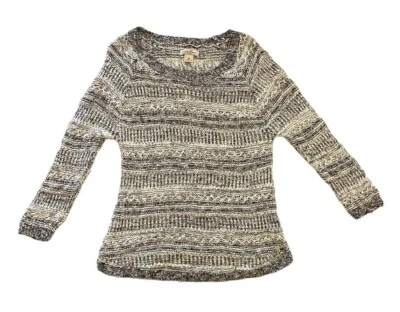 Suéter Lucky Brand Negro Blanco M Ajuste Medio Tejido Mixto Foto 1 de 4