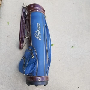 Vintage Arnold Palmer 15 Slot Divider Golf Bag Leather Strap - Picture 1 of 12