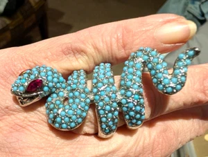Kenneth lane Turquoise Snake ring - Picture 1 of 4