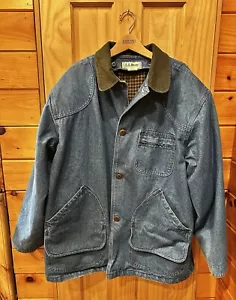 Chaqueta de Jean Azul Ll Bean De Colección Para Hombres XL Denim Franela Forrada Granero Caza L@@K EE. UU. - Imagen 1 de 8