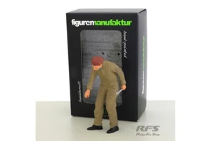 Figurina Meccanico Tuta Marrone 1:18 Figurina Manifattura Servizio Pit Stop Diorama - Foto 1 di 2