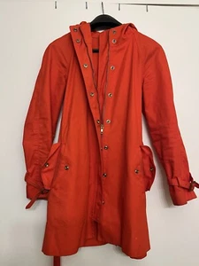Chaqueta de Campo J Crew Mujer NARANJA ROJO PARKA ABRIGO CON CAPUCHA CINTURÓN CREMALLERA COMPLETA BOTÓN - Imagen 1 de 24