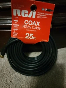 New RCA Coax RG59 Cable 25 ft A/V 5 to 900 MHz Auxiliary Cable #5169 - Picture 1 of 2