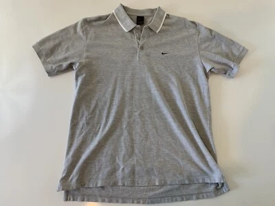 Vintage Nike Check Logo Short Sleeve Golf Polo Shirt Men's Large Gray - Image 1 of 4