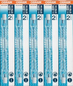 5x Osram 64702 HALOLINE (400W) 230V R7s FS1  3000 Kelvin Halogenstab 114,2mm - Bild 1 von 2