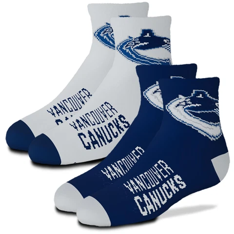 Youth For Bare Feet Vancouver Canucks 2-Pack Team Quarter-Length Socks Cover