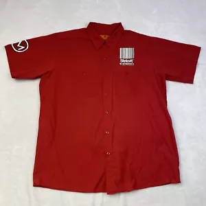 Slipknot Men's Size XL Red Kap Short Sleeve Shop Shirt Maggot Barcode Blue Grape - Picture 1 of 8