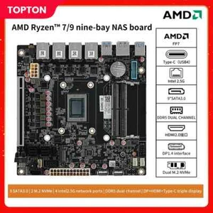 9-Bay NAS Motherboard AMD Ryzen 7 8845HS 9 7940HS Mainboard Firewall 4xi226-V - Picture 1 of 27