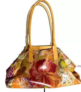 Vintage Maurizio Taiuti Floral Echtleder Beuteltasche/Geldbörse/Hobo Made in Italy - Bild 1 von 4