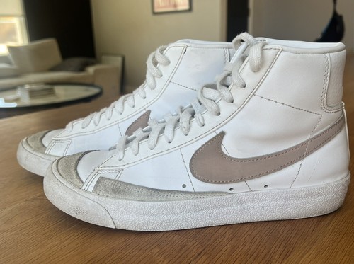 Scarpe blazer da donna Nike Mid 77 vintage bianche rosa Oxford taglia 8