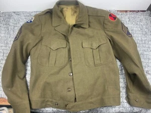 1950s US Army Wool Uniform Jacket With Patches Size S ? - Picture 1 of 9