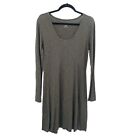 Horny Toad Small Knit Fit Flare Dress Heathered Scoop Neck Long Sleeve Stretch