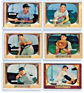 6 Stück 1955 Bowman Baseball #31 32 49 50 51 190 - alle in gutem Zustand! - Bild 1 von 8