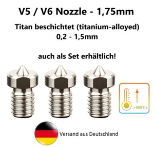 E3D V5 V6 Nozzle Düse 0,2-1,5 mm, TITAN LEGIERUNG , Mega S Chiron 4Max Kobra Neo - Bild 1 von 6