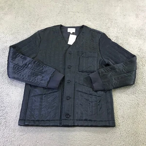 Club Monaco Jacket Mens Medium Quilted Liner Jacket Blue Button Front Casual - Picture 1 of 15