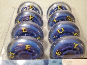 8pc set of True Sport 72mm 82A Blue Inline Skate Wheels 117672 NEW - Picture 1 of 4