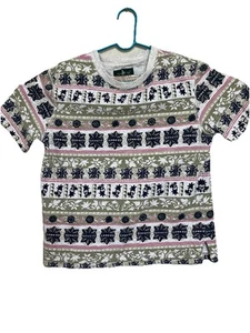 Polo Hunt Club donna Petite See*bianca floreale manica corta vintage - Foto 1 di 5