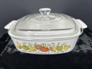 Vtg Corning Ware A-1-B Spice of Life L'Echalote (Shallot)  1 Qt Casserole w/Lid - Picture 1 of 7