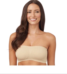 Saint Eve M/L hellbraun Bandeau wattiert Top Zustand Pullover Trägerlos BH - Bild 1 von 5