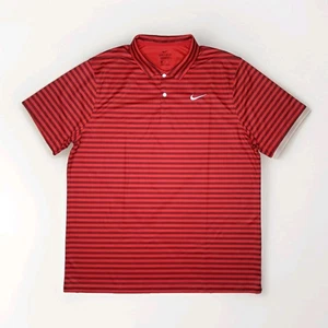 NIKE Polo Uomo XL Dri-FIT Golf Atletica Casual Vestibilità Standard Striscia Rossa - Foto 1 di 19