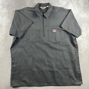 Ben Davis Gray Half Zip Double Pocket Short Sleeve Mechanic Shirt Size 2XL USA - Picture 1 of 9